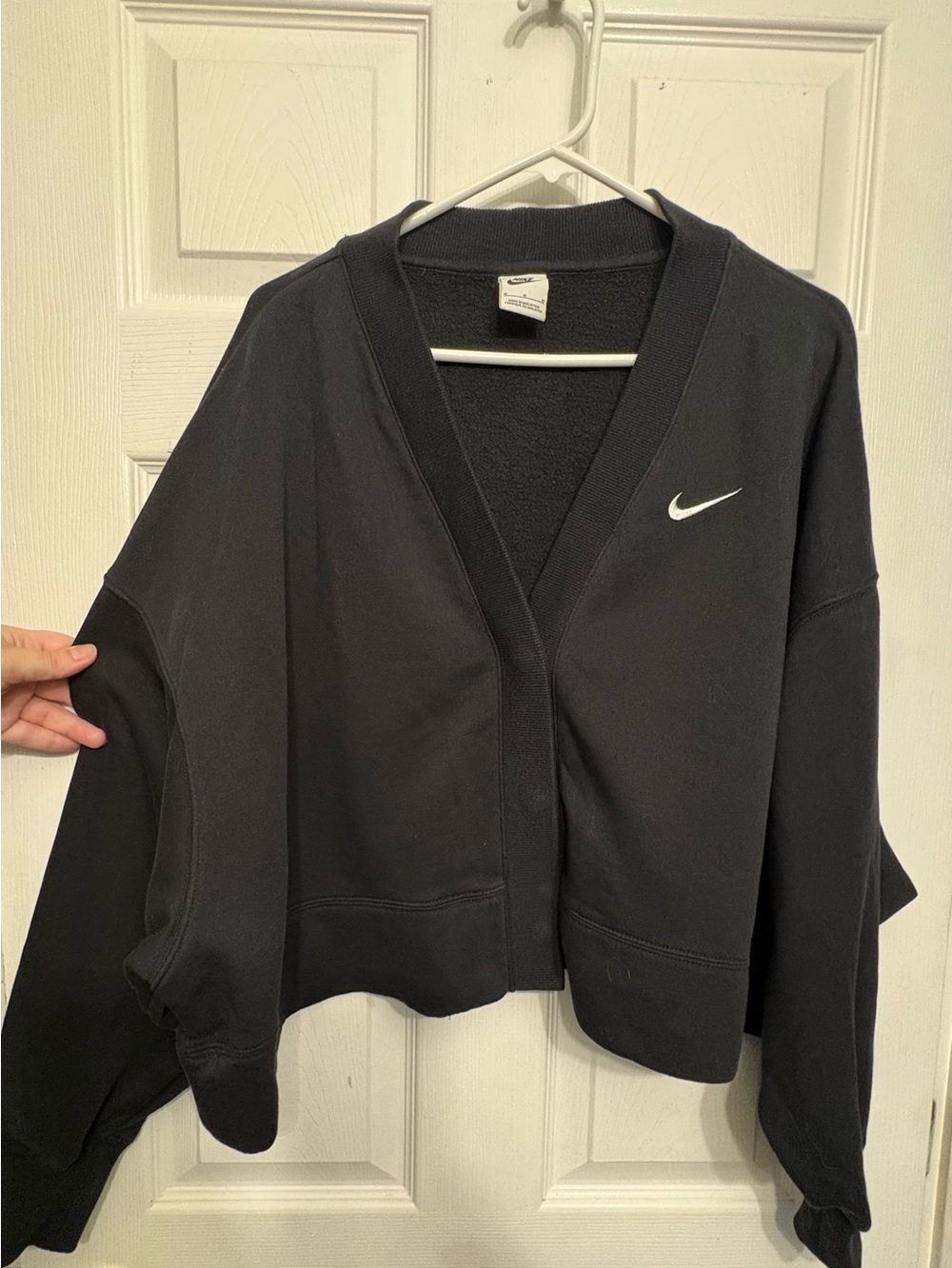 Nike oversized cropped fleece cardigan